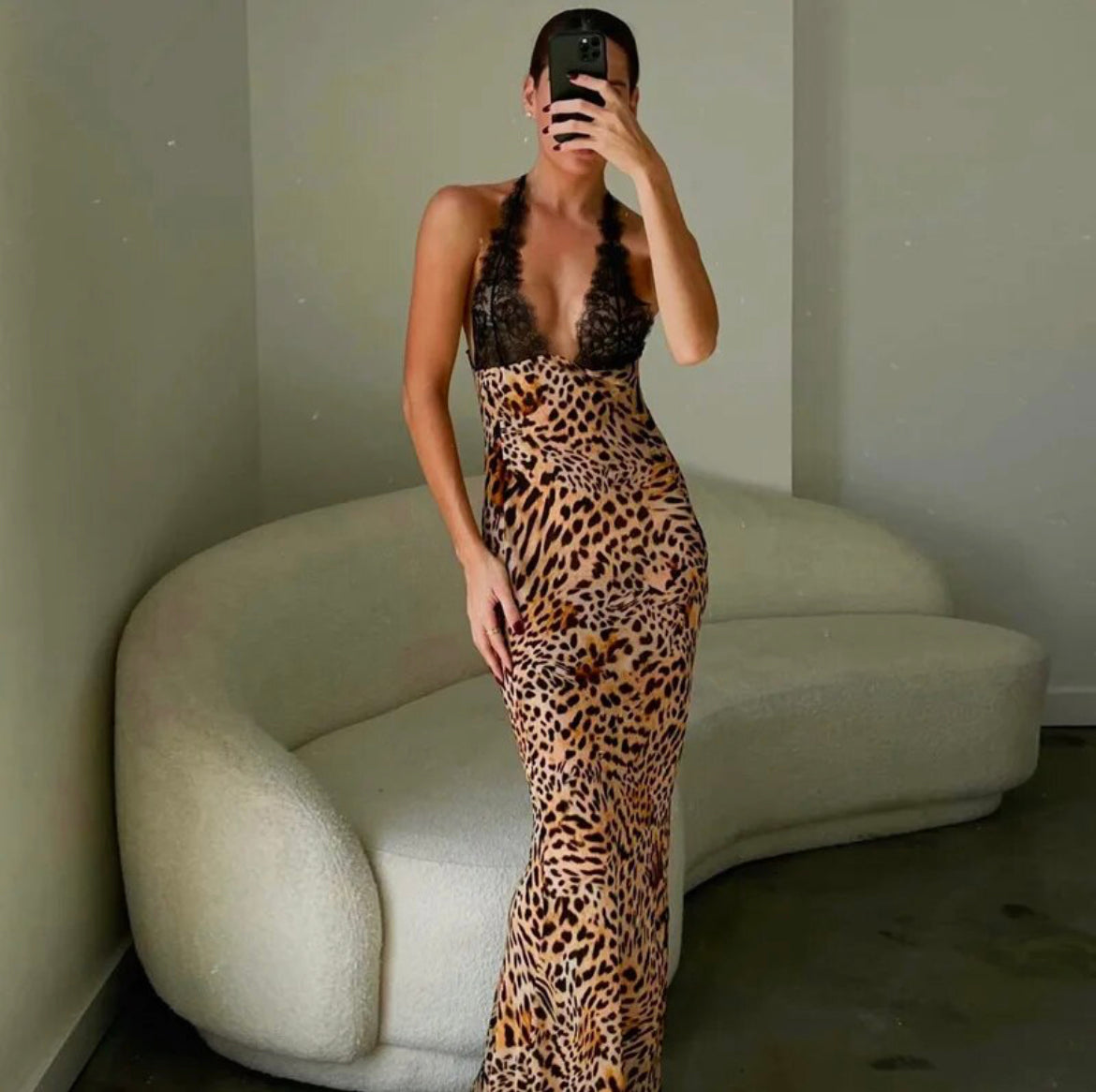 Maxi dress leopard sale