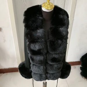 FAUX FUR CARDIGAN