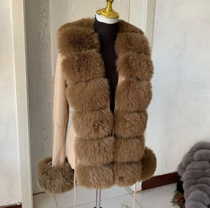 FAUX FUR CARDIGAN