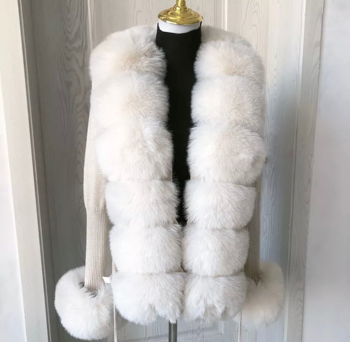 FAUX FUR CARDIGAN