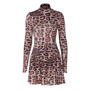 LEOPARD PRINT MINI DRESS