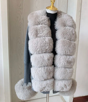 FAUX FUR CARDIGAN